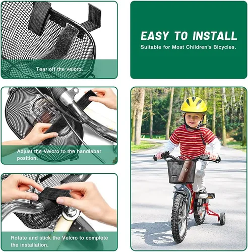 Miniatura 4 de Cesta de Bicicleta para Niños ANZOME, Cesta de Bicicleta para Niños y Niñas, Cesta de Bicicleta de Alambre de Metal Impermeable para Niños, Adecuada