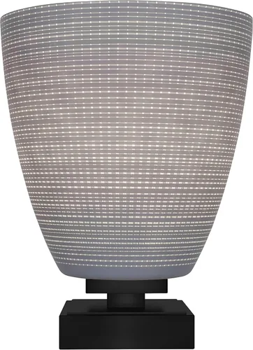 Miniatura 21 de Toltec Lighting Luna Accent - Lámpara de mesa, acabado grafito, cristal cuadrado de burbujas ahumadas de 3.5 pulgadas