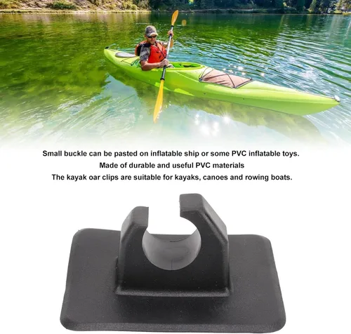Miniatura 7 de Clips de soporte de paleta de kayak, 5 unids kayak remo clips de plástico inflable barco paddle titular clip Keeper Negro