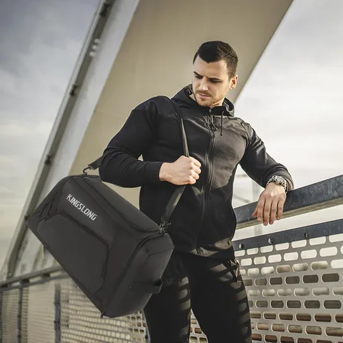 Miniatura 2 de TPAID Bolsas de lona para viajar, bolsas de lona grandes de gimnasio de 40 L para hombres, mochila impermeable con compartimento para zapatos, Bolsa