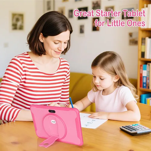 Miniatura 7 de Trayoo Tableta para niños, tableta de 10.1 pulgadas para niños con funda incluida, almacenamiento 64G, cámara dual, WiFi, aplicaciones educativas