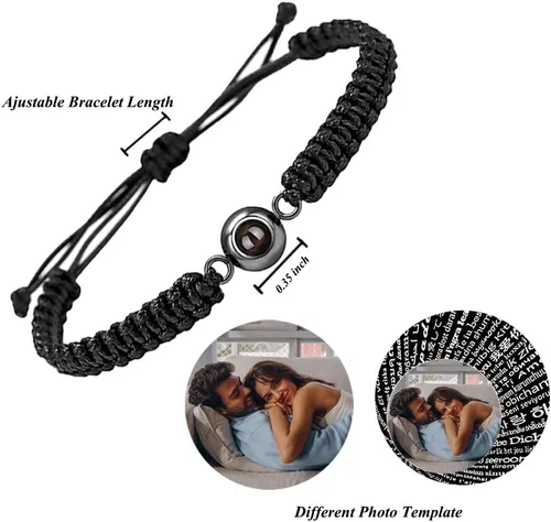 Miniatura 2 de Pulsera personalizada con imagen en el interior, pulsera de proyección de fotos personalizada, pulseras para hombres, dijes italianos, regalos