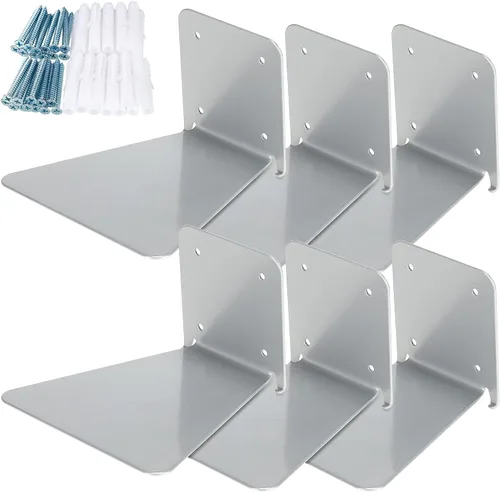 Miniatura 11 de Jetec Paquete de 6 estanterías flotantes invisibles montadas en la pared, estantes flotantes resistentes para libros, estantes de metal ocultos