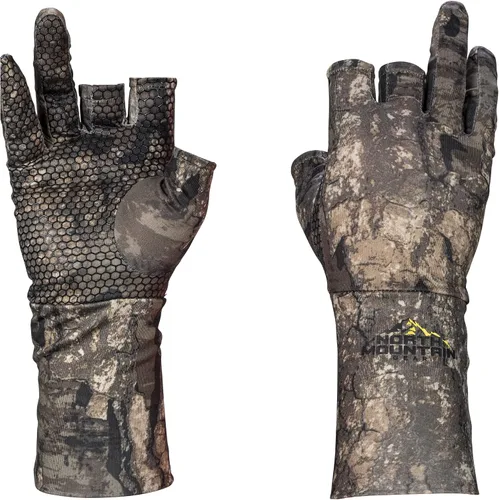 Miniatura 8 de North Mountain Gear Guantes de caza de camuflaje para hombre, sin dedos, forro de guante ligero Mossy Oak Bottomland