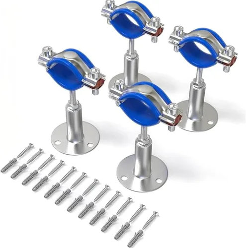 Paquete de 4 soportes de montaje de tubería de acero inoxidable 304 – Abrazaderas ajustables de 1.969-3.937 in de altura para tubos de 3/4 pulgadas