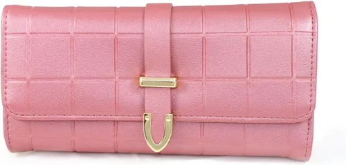 Miniatura 4 de Reloj de pulsera de cuero dorado para mujer y cartera de tres pliegues a juego