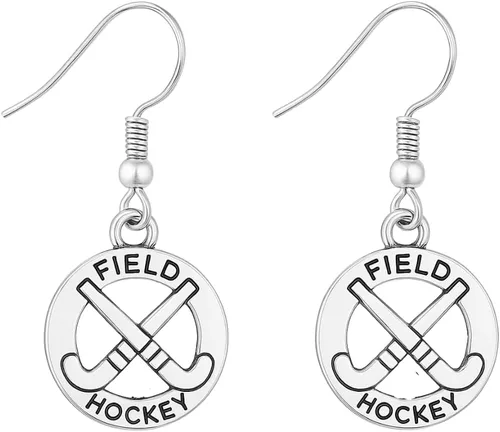 Aretes de hockey sobre hierba para mujer, joyería de hockey sobre césped para jugadores de hockey sobre hierba, Metal