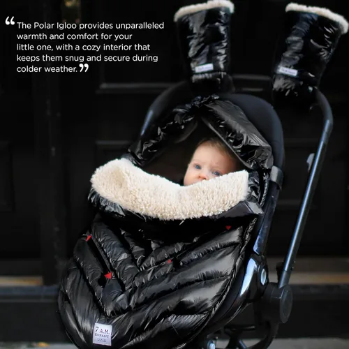 Miniatura 6 de 7AM Enfant - Saco para cochecito y asiento de automóvil, funda polar de iglú para asiento de coche y cochecito, resistente a la intemperie