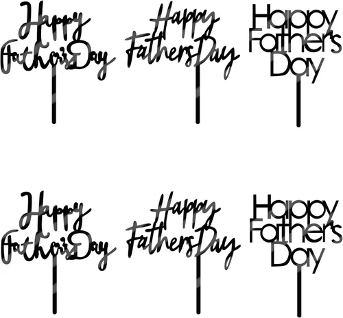 Miniatura 16 de Decoración para tartas con purpurina negra para el día del padre, feliz cumpleaños papá, te amamos papá, decoraciones de fiesta del día del padre