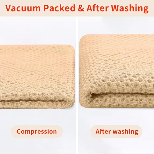 Miniatura 7 de Homaxy Paños de cocina de 100% algodón con tejido de gofre, ultra suaves, absorbentes, de secado rápido, 12 x 12 pulgadas, paquete de 6, albaricoque