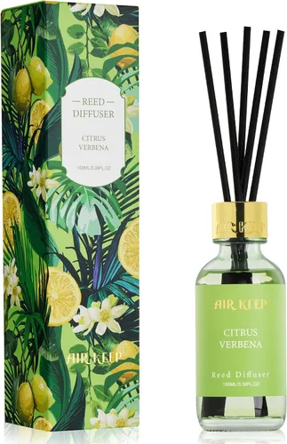 Miniatura 15 de Airkeep Juego de difusor de junco, 3.38 onzas líquidas, difusor de aceite de playa de coco con 8 varillas de caña, difusor de varillas de fragancia
