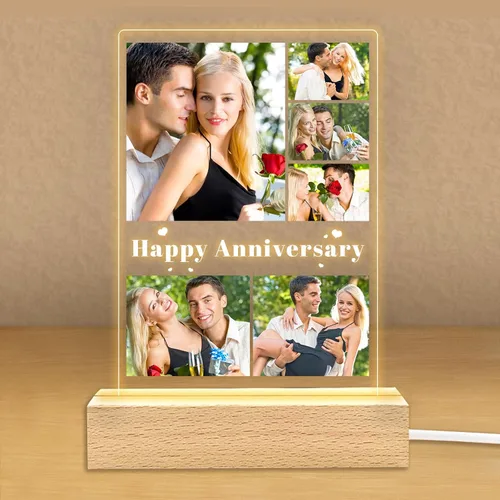 Miniatura 12 de Regalos de fotos personalizados para novio, novia, mujer, pareja, marcos de fotos personalizados, placa acrílica, luz nocturna para mejor amigo