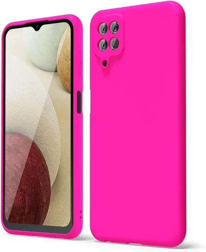 Miniatura 173 de oakxco Funda para teléfono Samsung Galaxy A12 con agarre de silicona líquida, linda delgada fina suave cubierta de gel de goma TPU lisa para mujeres