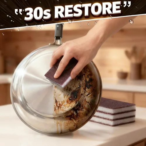 Miniatura 5 de Carborundum - Esponjas para fregar resistentes, sin fibra de vidrio, nanoóxido, para ollas, sartenes, parrilla, estantes de horno y manchas