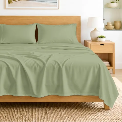 Miniatura 34 de SGI bedding Sábanas de Algodón Egipcio 100% Tamaño Full XL – Juego de Sábanas de 600 Hilos, Suaves, Frescas, Bolsillo Profundo de 16", Ropa de Cama
