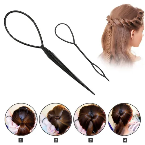 Miniatura 2 de Juego de peinado de cabello, accesorios para trenzar bricolaje, herramienta mágica de trenzado de cabello en espiral rápido para mujeres y niñas