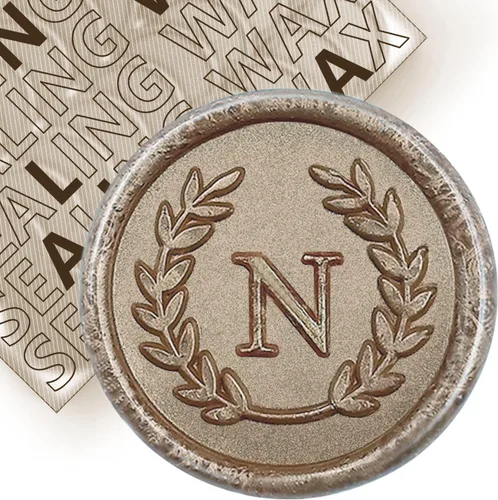 Miniatura 100 de 25 calcomanías adhesivas de cera con letra G doradas, hechas a mano, sin necesidad de sellar, rasgar y usar calcomanías de cera para invitaciones