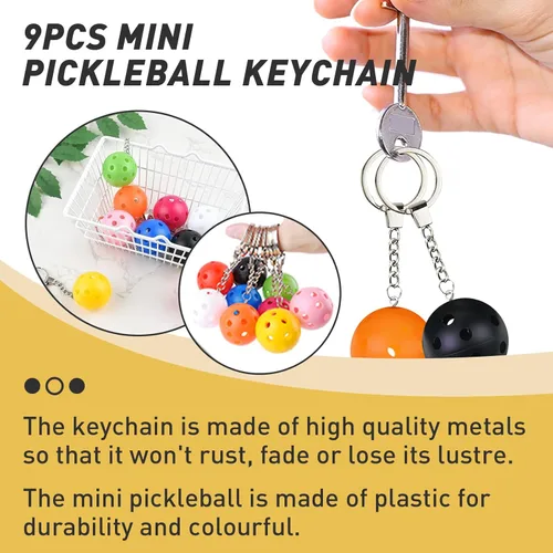 Miniatura 2 de Llaveros de pickleball - Mini adornos para amantes 9-Pack