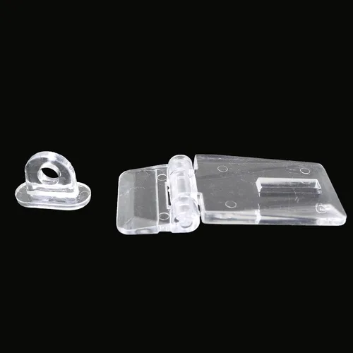 Miniatura 3 de 4 juegos de hebillas de cierre de bisagra de acrílico de 0.98 x 1.97 pulgadas para mini puertas, joyero, mini gabinete