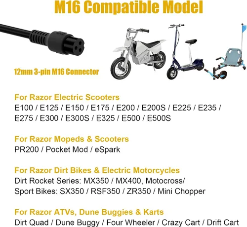 Miniatura 4 de Carsty Cargador para silla de ruedas y cargador de scooter de movilidad Carga rápida universal de 24 V 2 A Solución 3 en 1 certificada por
