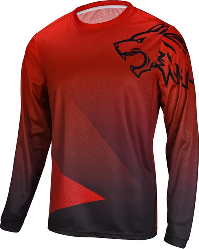 Camisetas de ciclismo de montaña para hombre, manga larga, MTB Off-Road Motocross Jersey de secado rápido y absorbe la humedad