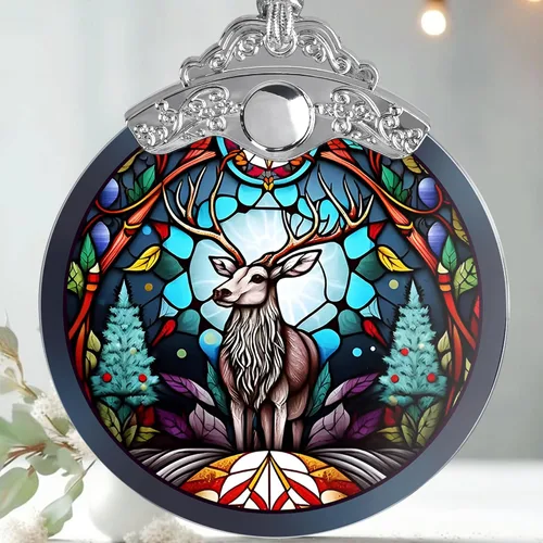 Miniatura 16 de Jocidea Adornos navideños de búho - Adornos festivos de vidrio manchado, adornos para árbol de Navidad, regalos de Navidad para amantes de los búhos