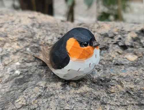 Miniatura 25 de Figura de pájaro de madera Azure Tit, tilo tallado a mano, marrón claro, decoración moderna para el hogar, regalo de pájaro