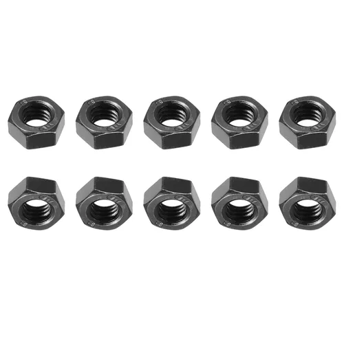 Miniatura 12 de DTGN Tuercas hexagonales M6x1mm (DxP), paquete de 50, buenas para reparación de garaje en casa, tuercas hexagonales chapadas en zinc de acero al
