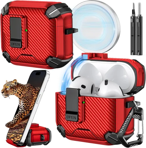Miniatura 51 de Inesore for AirPods Pro 3 Case (2025) with Phone Stand Design, Compatible with MagSafe, Auto-Locking Case Cover for Air Pods Pro 3rd with Cleaning