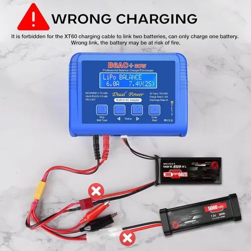 Miniatura 8 de B6 AC Lipo Balance Cargador con 80W Fuente de Alimentación para 1S 2S 3S-6S LiPo Lilon Life Lifepo4 NiCd NiMh Pb RC Batería