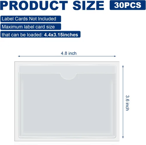 Miniatura 2 de Paquete de 30 bolsillos autoadhesivos para tarjetas de índice, con apertura superior, tarjetero ideal para organizar y proteger tus tarjetas