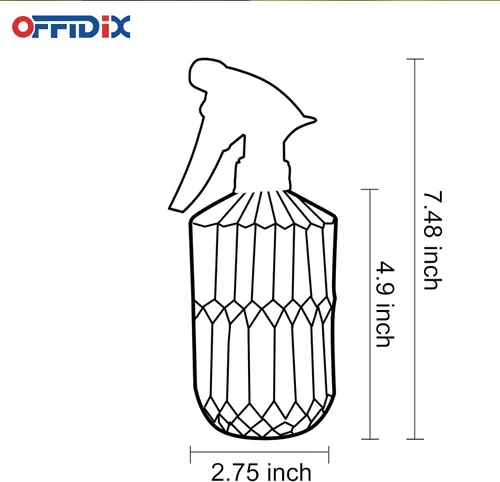 Miniatura 2 de OFFIDIX Fine Mist Plant Mister, Botellas de spray de presión manual de vidrio, Botella de riego de 0.43L/15.17oz con boquilla ajustable para B