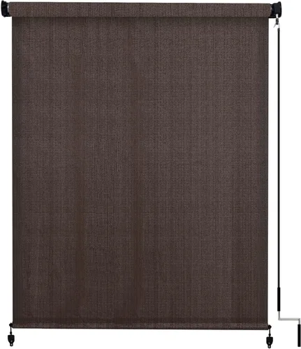 Miniatura 16 de VICLLAX - Tela para persiana enrollable para exteriores, persianas para porch y gazebo, persianas para patio sin cables