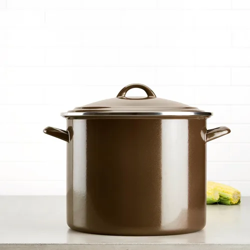 Miniatura 5 de Ayesha Curry Kitchenware Ayesha Curry - Olla esmaltada de curry en acero con tapa, 12 cuartos de galón, azúcar morena Azúcar Moreno