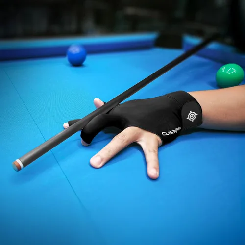Miniatura 4 de Guantes de piscina para mano izquierda, guantes de billar de 3 dedos, control de taco de baja fricción, malla transpirable y ajuste ajustable