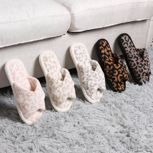 Miniatura 7 de MIRMARU Pantuflas de casa con estampado de animales para mujer, cómodas, mullidas, con puntera abierta, banda cruzada, para interiores y exteriores