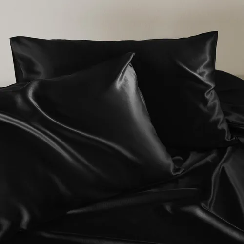 Miniatura 5 de LILYSILK Funda de edredón de seda negra para cama individual, fundas de edredón de seda de 19 momme