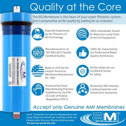 Miniatura 2 de Membrana de ósmosis inversa sin tanque 300 GPD Reemplazo del filtro de agua de membrana RO sin tanque para sistema de filtración de agua