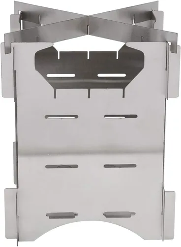 Miniatura 8 de Estufa de leña, portátil de acero inoxidable plegable para mochileros, mini cocina para acampar al aire libre, viajes, senderismo, picnic, comedor