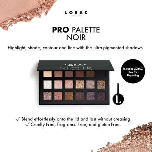 Miniatura 2 de LORAC PRO - Paleta de sombras de ojos mate y brillante, metálico de alta pigmentación, espejo compacto Negro