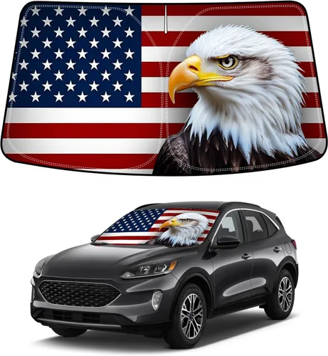 Miniatura 16 de Bestview - Parasol para parabrisas con bandera americana para Ford F-250 F-350 de 2008-2016, parasol plegable personalizado para ventana delantera