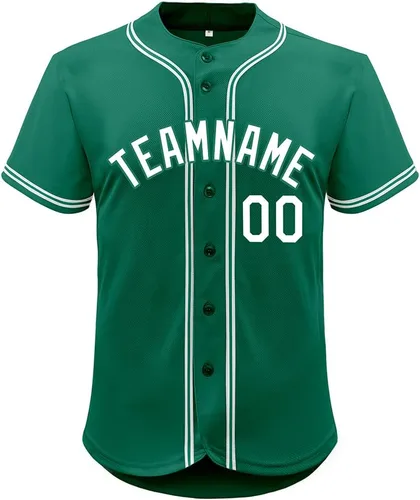 Miniatura 67 de Camiseta de béisbol de malla personalizada con botones y número de nombre cosido personalizado para hombres/mujeres/jóvenes