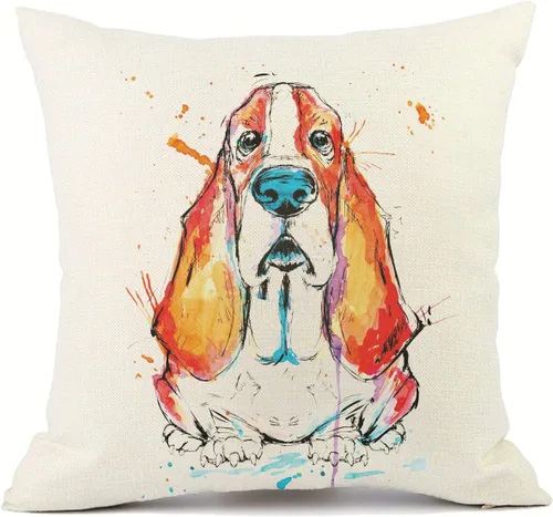 Miniatura 16 de Fundas de almohada con diseño de perro. fundas de cojín de algodón y lino para decorar hogares sofá de 18 x 18 pulgadas Pit Bull-m