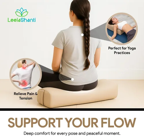 Miniatura 4 de Almohada rectangular de yoga para meditación, yoga y apoyo de espalda, cojín de meditación suave con funda de algodón extraíble para lavar a mano