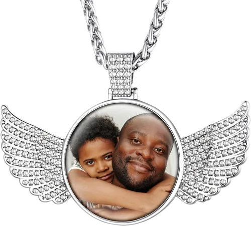 Supcare - Collar con foto o etiqueta de perro para hombres, colgante de foto conmemorativo personalizado para mujeres y hombres (con embalaje de