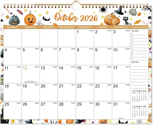 Calendario 2026-2027 – Calendario de pared 2026-2027, calendario de pared de 18 meses, julio 2026 a diciembre 2027, 15 x 11.5 pulgadas,