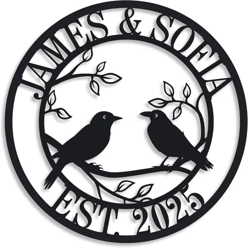 Miniatura 24 de Regalos de Boda para Parejas 2025, Letreros de Nombre Personalizados de Metal, Letreros de Nombre Personalizados, Letrero de Apellido Familiar