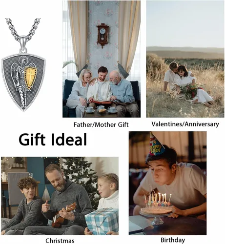 Miniatura 50 de Collar de plata de ley 925 con medalla de San Patrón, colgante de protección católica, amuleto, joyería religiosa para hombres y mujeres