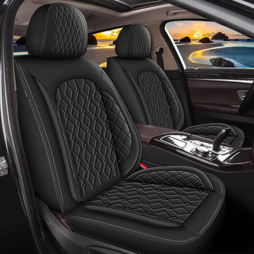 Miniatura 10 de DISUTOGO Fundas de asiento para Toyota 4Runner 2003-2024 2025: juego completo de fundas de asiento de automóvil impermeables de piel sintética