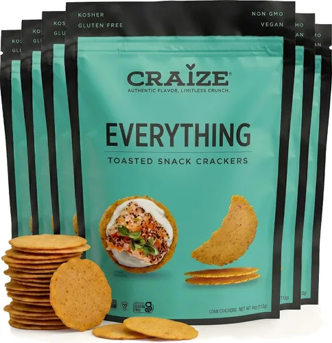Miniatura 8 de Craize Everything Crisps - Galletas de maíz tostadas sin gluten, veganas, kosher, paquete de 3, 4 onzas cada una